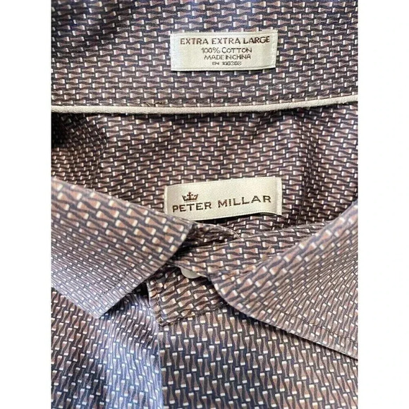 Peter Millar Geometric Purple Men’s XXL Long Sleeve Button Front Shirt - Picture 9 of 13